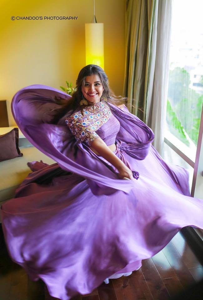 Anupama Parameswaran in Lavender Colour Dress