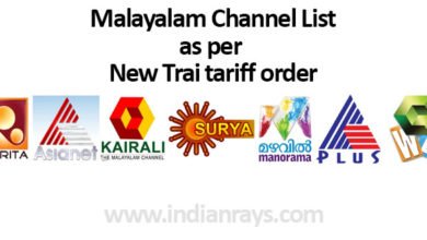 Malayalam Channel List as per New Trai tariff order