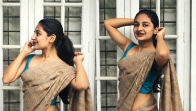 Esther Anil in Saree