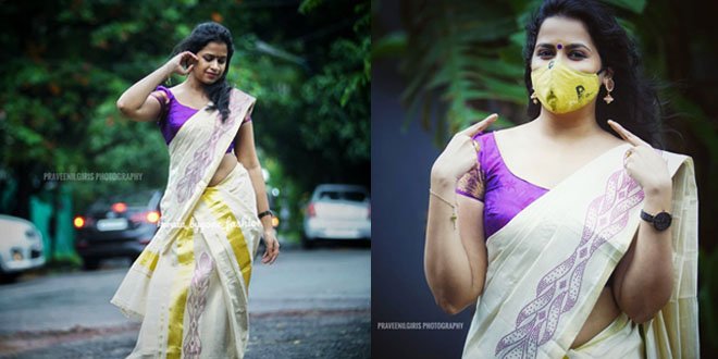 Sadhika Venugopal latest photoshoot in Kerala Saree