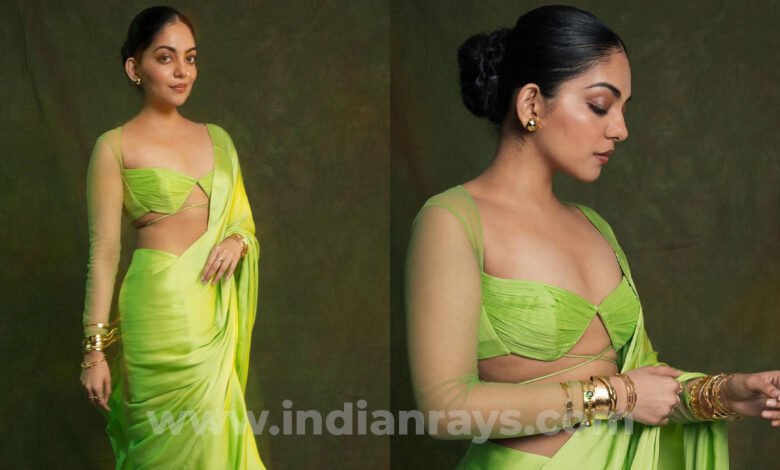 Ahaana Krishna Photos in Green Saree